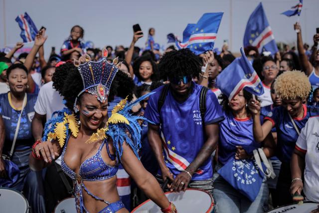 TOPSHOT - Cape Verde supporters celebrate in Praia on July 5, 2026, as the national football team returns home following its participation in the 2026 FIFA World Cup. (Photo by Jose Correia / AFP)