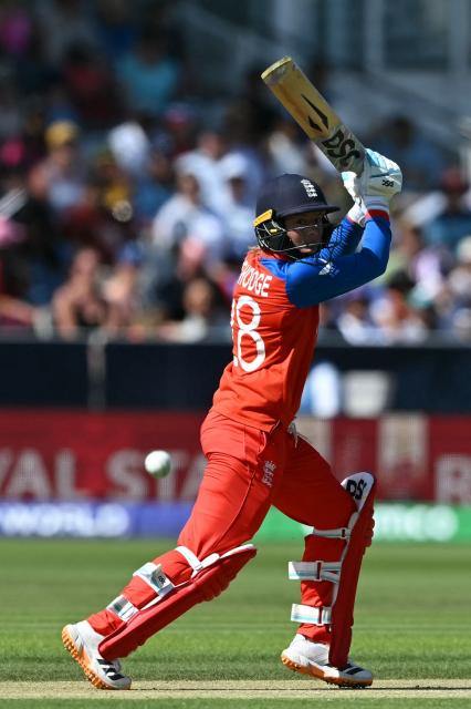 England's Danni Wyatt-Hodge hits a boundary during the ICC Women's T20 cricket world cup 2026 final between Australia and England, at Lord's in London on July 5, 2026. (Photo by JUSTIN TALLIS / AFP)