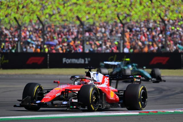Ferrari's Monegasque driver Charles Leclerc drives during the Formula One British Grand Prix at the Silverstone motor racing circuit in Silverstone, central England, on July 5, 2026. (Photo by Andrej ISAKOVIC / AFP)