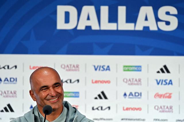 Portugal's Spanish head coach Roberto Martinez answers to journalists during a press conference at the Dallas Stadium in Arlington, Texas on July 5, 2026, on the eve of the 2026 World Cup round of 16 football match between Portugal and Spain. (Photo by Paul ELLIS / AFP)
