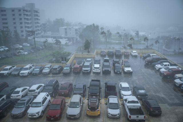 Heavy rain and wind brought by Super Typhoon Bavi hits Guam on July 6, 2026. (Photo by Yuichi YAMAZAKI / AFP)