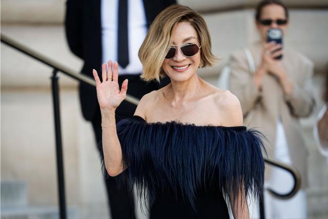 Malaysian actress Michelle Yeoh arrives for the Schiaparelli Women Haute Couture Fall/Winter 2026-2027 collection as part of the Paris Fashion Week, in Paris, on July 6, 2026. (Photo by GEOFFROY VAN DER HASSELT / AFP)