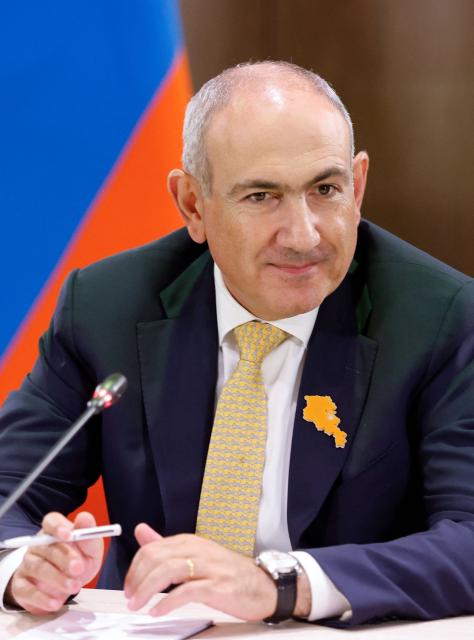 In this pool photograph distributed by the Russian state agency Sputnik, Armenian Prime Minister Nikol Pashinyan attends a meeting with Russia's Prime Minister on the sidelines of the Innoprom 2026 international industrial exhibition in Yekaterinburg on July 6, 2026. (Photo by Dmitry ASTAKHOV / POOL / AFP)