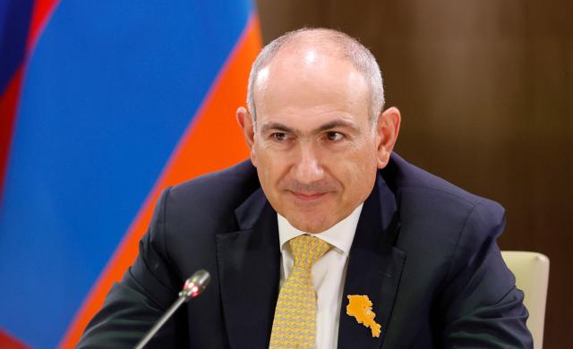 In this pool photograph distributed by the Russian state agency Sputnik, Armenian Prime Minister Nikol Pashinyan attends a meeting with Russia's Prime Minister on the sidelines of the Innoprom 2026 international industrial exhibition in Yekaterinburg on July 6, 2026. (Photo by Dmitry ASTAKHOV / POOL / AFP)