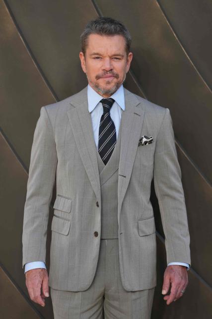 US actor Matt Damon poses upon arrival to attend the red carpet for the world premiere of the film 'The Odyssey' in London on July 6, 2026. (Photo by CARLOS JASSO / AFP)