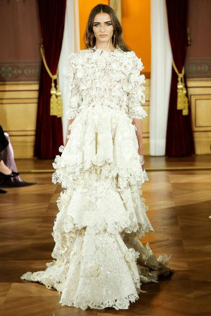 A model presents a creation for Ardazaei for the Women Haute Couture Fall/Winter 2026-2027 collection as part of the Paris Fashion Week, in Paris, on July 6, 2026. (Photo by GEOFFROY VAN DER HASSELT / AFP)