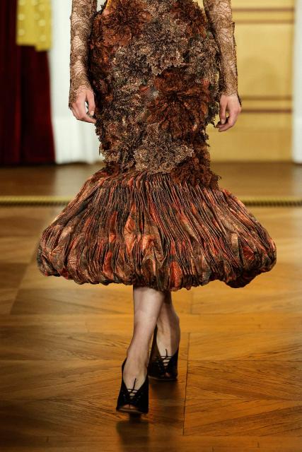 A model presents a creation for Ardazaei for the Women Haute Couture Fall/Winter 2026-2027 collection as part of the Paris Fashion Week, in Paris, on July 6, 2026. (Photo by GEOFFROY VAN DER HASSELT / AFP)