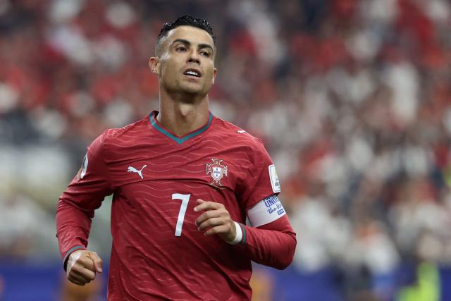 Portugal's forward #07 Cristiano Ronaldo reacts to a missed chance during the 2026 World Cup round of 16 football match between Portugal and Spain at the Dallas Stadium in Arlington on July 6, 2026. (Photo by Aric Becker / AFP)