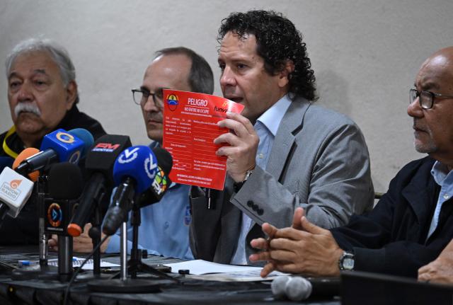 Venezuela's new Minister of Transportation and head of the Presidential Commission for the Assessment of Habitability, Francisco Garces, speaks during a press conference in Caracas, on July 6, 2026, following the June 24 earthquakes that hit the region. The death toll from Venezuela's twin earthquakes has risen to 3,535, with more than 16,700 injured in the disaster, according to updated official figures released on July 6. (Photo by Raul ARBOLEDA / AFP)