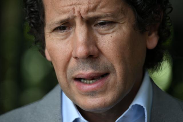 Venezuela's new Minister of Transportation and head of the Presidential Commission for the Assessment of Habitability, Francisco Garces, speaks during an interview in Caracas, on July 6, 2026, following the June 24 earthquakes that hit the region. The death toll from Venezuela's twin earthquakes has risen to 3,535, with more than 16,700 injured in the disaster, according to updated official figures released on July 6. (Photo by Raul ARBOLEDA / AFP)