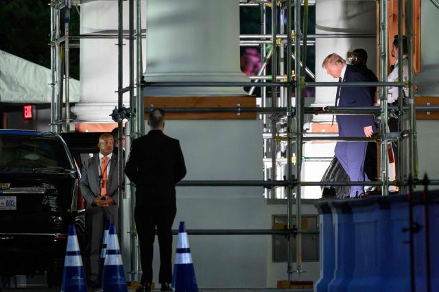 US President Donald Trump walks to his limousine before departing from the North Portico of the White House in Washington, DC, on July 6, 2026. Trump is traveling to Ankara, Turkey to attend a NATO summit. (Photo by Mandel NGAN / AFP)