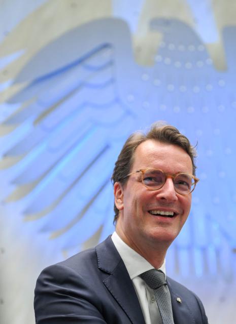 Hendrik Wuest, State Premier of the western federal state of North Rhine-Westphalia, attends the Lamarr Conference at the World Conference Centre in Bonn, western Germany, on July 7, 2026. The Lamarr Conference is an international conference on artificial intelligence running from July 7-8 and bringing together "those shaping scientific foundations and those translating AI advances into tangible impact". In recognition of his achievements in AI research, development and knowledge transfer, the 2026 Lamarr Award will be presented to Jaroslaw Kutylowski, CEO and founder of German AI research company DeepL known for its language AI platform including DeepL Translator and for DeepL Agent. (Photo by Ina FASSBENDER / AFP)