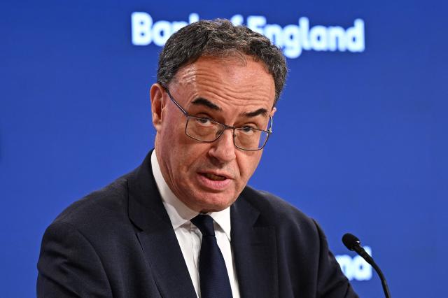 Bank of England Governor Andrew Bailey speaks during the central bank's Financial Stability Report press conference at the Bank of England (BoE) in London on July 7, 2026. (Photo by Doug Peters / POOL / AFP)