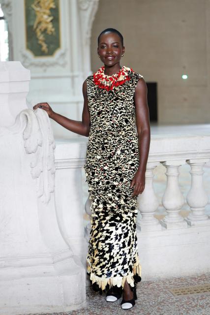 US actress Lupita Nyong'O poses during a photocall prior to attend the Chanel Women Haute Couture Fall/Winter 2026-2027 collection as part of the Paris Fashion Week, in Paris, on July 7, 2026. (Photo by GEOFFROY VAN DER HASSELT / AFP)