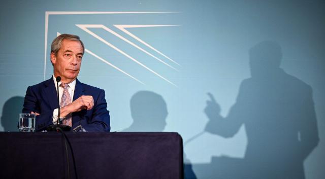 (FILES) Reform UK leader Nigel Farage attends a party press conference in London on November 18, 2025. British hard-right politician Nigel Farage announced on July 7, 2026, that he would resign as a member of parliament to run in a snap by-election, in a high-stakes gamble following weeks of scrutiny over his finances. "I've decided that the people of Clacton should be the judges of my actions," he said, referring to the southeast England constituency he has represented for two years. "This will be a people versus the establishment by-election," he added in a televised statement. (Photo by Justin TALLIS / AFP)