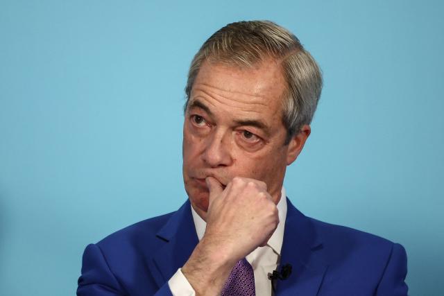 (FILES) Reform UK leader, Nigel Farage, attends a party press conference in London on January 7, 2026. British hard-right politician Nigel Farage announced on July 7, 2026, that he would resign as a member of parliament to run in a snap by-election, in a high-stakes gamble following weeks of scrutiny over his finances. "I've decided that the people of Clacton should be the judges of my actions," he said, referring to the southeast England constituency he has represented for two years. "This will be a people versus the establishment by-election," he added in a televised statement. (Photo by HENRY NICHOLLS / AFP)