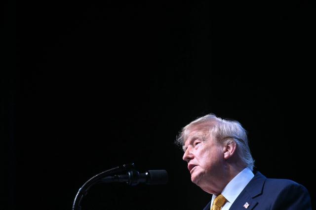 US President Donald Trump speaks to the press during a NATO Summit at Bestepe Presidential Compound in Ankara, on July 8, 2026. The summit comes at a fraught time for the 77-year-old transatlantic alliance, with the US President demanding members make good on a pledge to ramp up defence spending as Washington takes a step back from Europe. (Photo by SAUL LOEB / AFP)