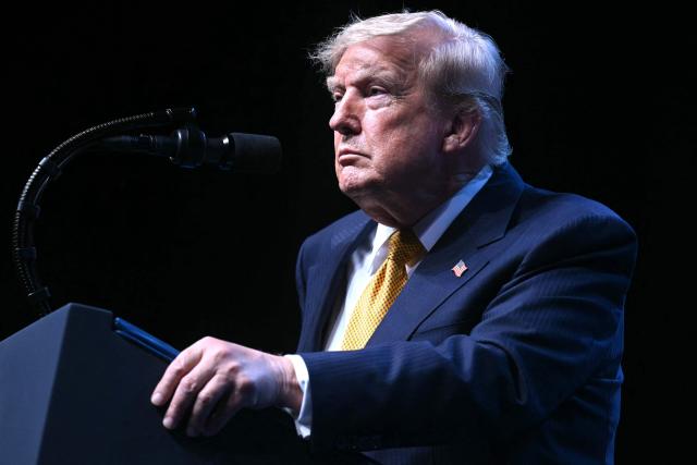 US President Donald Trump speaks to the press during a NATO Summit at Bestepe Presidential Compound in Ankara, on July 8, 2026. The summit comes at a fraught time for the 77-year-old transatlantic alliance, with the US President demanding members make good on a pledge to ramp up defence spending as Washington takes a step back from Europe. (Photo by SAUL LOEB / AFP)