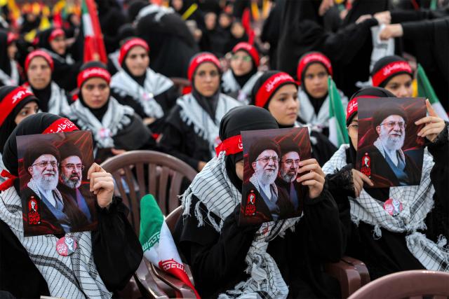 CORRECTION / Supporters of Lebanese Shia movement Hezbollah attend a memorial ceremony mourning Iran's slain supreme leader Ali Khamenei in Beirut’s southern suburbs on July 8, 2026. Iran began six days of public funeral ceremonies for Khamenei on July 4, including a dedicated day to neighbouring Iraq, a Shia powerhouse with close ties to Tehran. (Photo by Anwar AMRO / AFP) / “The erroneous mention[s] appearing in the metadata of this photo by Anwar AMRO has been modified in AFP systems in the following manner: [Correcting dateline and slug]. Please immediately remove the erroneous mention[s] from all your online services and delete it (them) from your servers. If you have been authorized by AFP to distribute it (them) to third parties, please ensure that the same actions are carried out by them. Failure to promptly comply with these instructions will entail liability on your part for any continued or post notification usage. Therefore we thank you very much for all your attention and prompt action. We are sorry for the inconvenience this notification may cause and remain at your disposal for any further information you may require.”