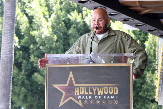 US rapper Fat Joe speaks during hip hop group Bone Thugs-N-Harmony's Hollywood Walk of Fame star ceremony in the Hollywood neighborhood of Los Angeles on July 8, 2026. (Photo by VALERIE MACON / AFP)