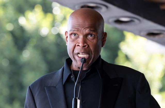 US radio host/actor Big Boy speaks during hip hop group Bone Thugs-N-Harmony's Hollywood Walk of Fame star ceremony in the Hollywood neighborhood of Los Angeles on July 8, 2026. (Photo by VALERIE MACON / AFP)