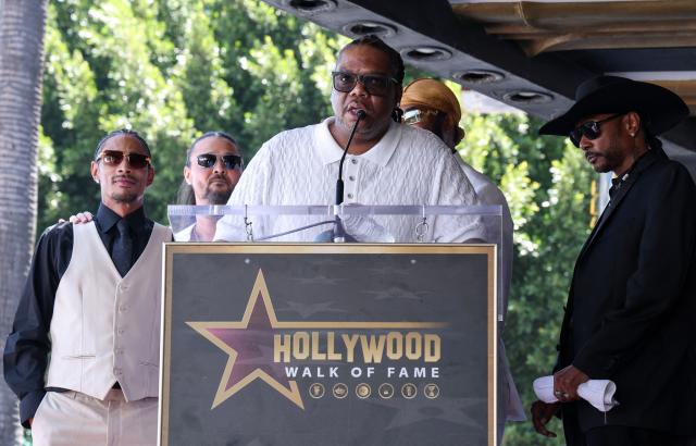 US rapper Wish Bone from hip hop group "Bone Thugs-N-Harmony" speaks during the group's Hollywood Walk of Fame star ceremony in the Hollywood neighborhood of Los Angeles on July 8, 2026. (Photo by VALERIE MACON / AFP)