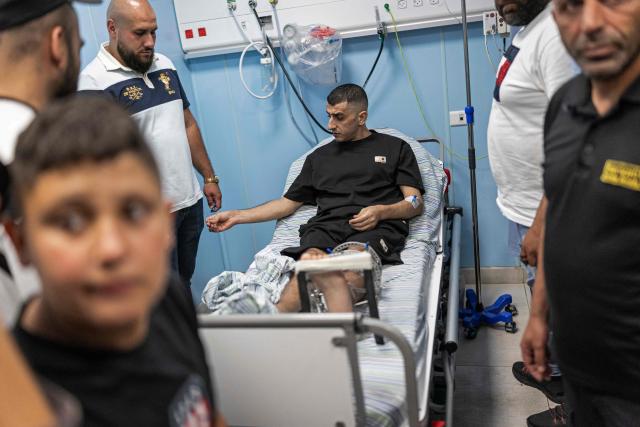 Palestinian Yaqub Al-Saber is pictured at the hospital following his release from Israeli prison in the Israeli occupied West Bank city of Ramallah on July 8, 2026. The number of Palestinian detainees in Israeli prisons stands at around 9,500, according to figures released in June by the Palestinian Prisoners Club, the main rights group for Palestinian prisoners. Since the start of the Gaza war in October 2023, violence has escalated in the Israeli-occupied West Bank. (Photo by ilia YEFIMOVICH / AFP)