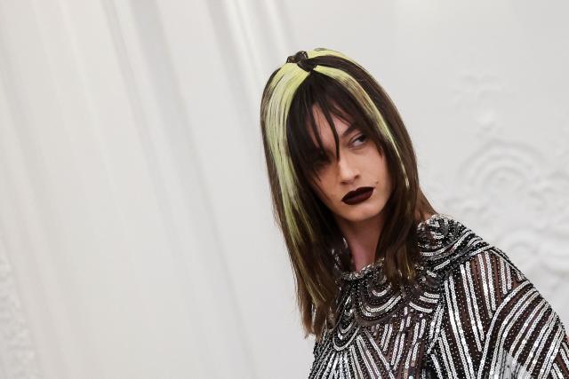 A model presents a creation by Peet Dullaert for the Women Haute Couture Fall/Winter 2026-2027 collection fashion show as part of the Paris Fashion Week, in Paris, on July 9, 2026. (Photo by Kenzo TRIBOUILLARD / AFP)