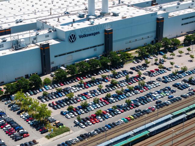 A general view at the Zwickau Volkswagen Plant on July 9, 2026 at the Zwickau, eastern Germany. Volkswagen workers staged protests nationwide on July 9 as unions warned of "major conflict" if the struggling German car giant pushes ahead with what could be the global auto industry's biggest restructuring. (Photo by AFP)