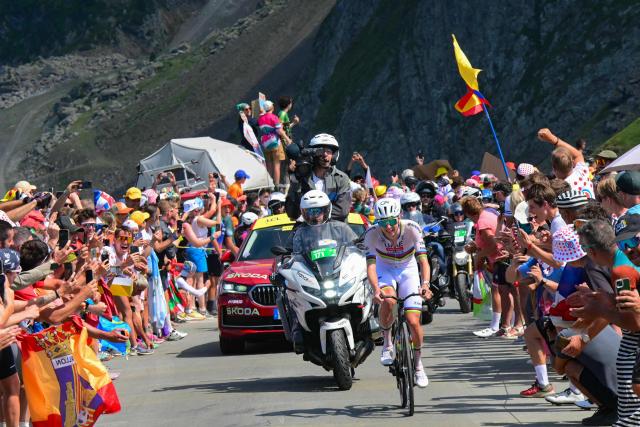 UAE Team Emirates - XRG's Slovenian rider Tadej Pogacar cycles in the ascent of the Col du Tourmalet during the 6th stage of the 113th edition of the Tour de France cycling race, 186,2 km between Pau and Gavarnie-Gèdre in the French Pyrenees, on July 9, 2026. (Photo by Bernard PAPON / POOL / AFP)