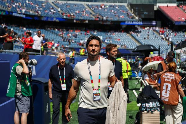Former German football player Mats Hummels attends the 2026 World Cup football tournament quarter-final match between France and Morocco at Boston Stadium in Foxborough on July 9, 2026.  (Photo by FRANCK FIFE / AFP)