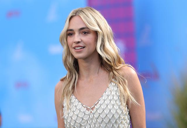 US actress Katelyn Tarver attends the premiere of Netflix's "The Hawk" at the Directors Village in Los Angeles, on July 9, 2026. (Photo by STEWART COOK / AFP)
