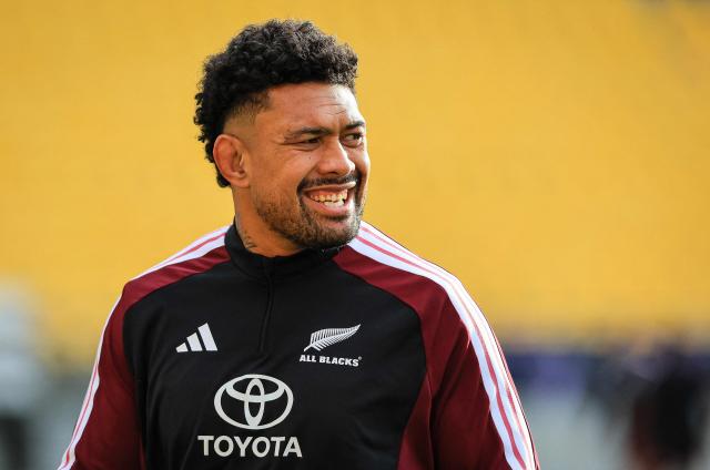 New Zealand's Ardie Savea looks on during the captain's run training session in Wellington on July 10, 2026, ahead of the rugby Nations Championship match against Italy. (Photo by Grant Down / AFP)