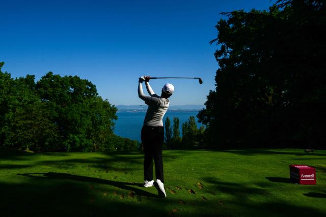 Republic of Korea’s Narin An competes during the second round of the Amundi Evian Championship at Evian Resort Golf Club, in Evian-Les-Bains, center eastern France on July 9, 2026. (Photo by OLIVIER CHASSIGNOLE / AFP)