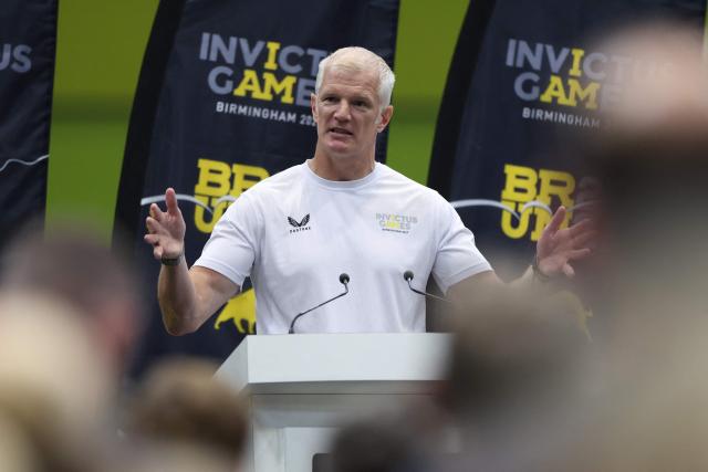 Labour MP for Selly Oak, Al Carns speaks, during an event to mark the 'Invictus Games Birmingham 2027: One Year To Go', at the NEC in Birmingham, central England on July 10, 2026. (Photo by Darren Staples / AFP)