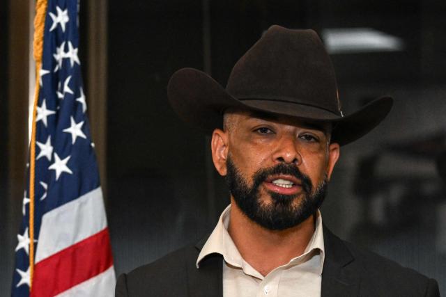 Hugo Balderas-Ibarra, the attorney for the individuals arrested during the operation in which Lorenzo Salgado Araujo was shot and killed by an ICE agent, speaks during a news conference to discuss the case, in Houston, Texas, on July 10, 2026. Lorenzo Salgado Araujo was killed by an Immigration and Customs Enforcement (ICE) officer in Houston, Texas, early on July 7, marking the first fatal shooting involving US immigration officers since two January killings in the northern city of Minneapolis that drew national headlines. (Photo by RONALDO SCHEMIDT / AFP)