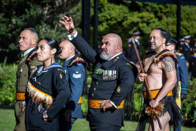 India's Prime Minister Narendra Modi (not pictured) is welcomed at a ceremony at Government House in Wellington on July 11, 2026. (Photo by BRUCE MACKAY / POOL / AFP)