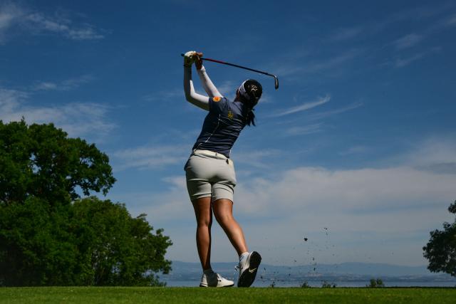 Thai Atthaya "Jeeno" Thitikul competes during the third round of the Amundi Evian Championship at Evian Resort Golf Club, in Evian-Les-Bains, central-eastern France on July 11, 2026. (Photo by OLIVIER CHASSIGNOLE / AFP)