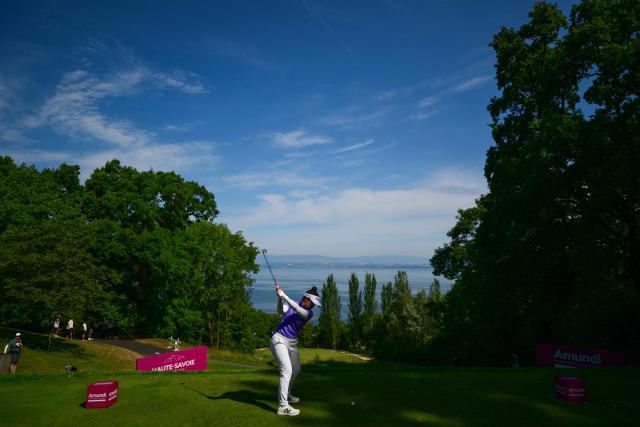 Japanese Miyu Yamashita competes during the third round of the Amundi Evian Championship at Evian Resort Golf Club, in Evian-Les-Bains, central-eastern France on July 11, 2026. (Photo by OLIVIER CHASSIGNOLE / AFP)