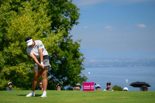 South Korea’s Ryu Hae-ran competes during the third round of the Amundi Evian Championship at Evian Resort Golf Club, in Evian-Les-Bains, central-eastern France on July 11, 2026. (Photo by OLIVIER CHASSIGNOLE / AFP)