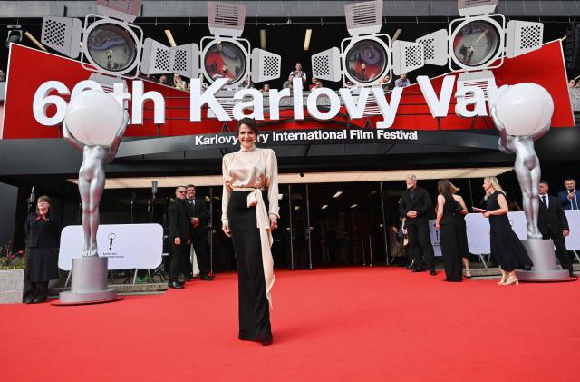 French actress Juliette Binoche arrives on the red carpet for the closing ceremony of the 60th Karlovy Vary International Film Festival (KVIFF) in Karlovy Vary, Czech Republic on July 11, 2026. (Photo by Michal Cizek / AFP)