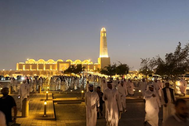 Mourners gather for prayers after the announcement of the death of Qatar's former leader Sheikh Hamad bin Khalifa Al Thani at the Imam Mohammed ibn Abd al-Wahhab Mosque in Doha on July 12, 2026. Qatar's government on July 12 announced the death of Sheikh Hamad, who led the country from 1995 to 2013. He was 74, according to a government website. The former leader was seen as one of the key architects of modern Qatar and led the country during a period of rapid economic growth. He took power in June 1995, overthrowing his father in a bloodless coup while the latter was abroad. (Photo by Mahmud HAMS / AFP)