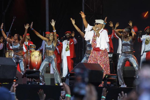 Congo's singer Koffi Olomide performs at the Koning Boudewijnstadion in Brussels on July 12, 2026. (Photo by NICOLAS MAETERLINCK / Belga / AFP) / Belgium OUT
