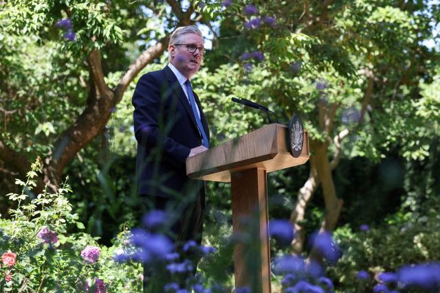 Britain's Prime Minister Keir Starmer speaks during a reception with members of the Jewish community to discuss efforts to tackle antisemitism, at 10 Downing Street, in London, on July 13, 2026. (Photo by Suzanne Plunkett / POOL / AFP)