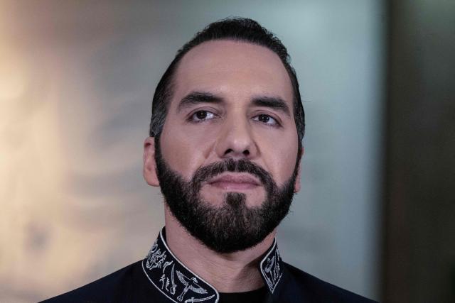 (FILES) El Salvador's President Nayib Bukele gestures during a joint press conference with Costa Rica's President Rodrigo Chaves at the presidential house in San José on November 11, 2024. El Salvador's Nayib Bukele has won his party's nomination to run for a third term as president after controversial legal reforms enabled him to contest in an election slated for next year. The Nuevas Ideas party proclaimed Bukele as its nominee late on July 12, 2026 after winning internal elections, ahead of national polls scheduled for February 2027. (Photo by Ezequiel BECERRA / AFP)