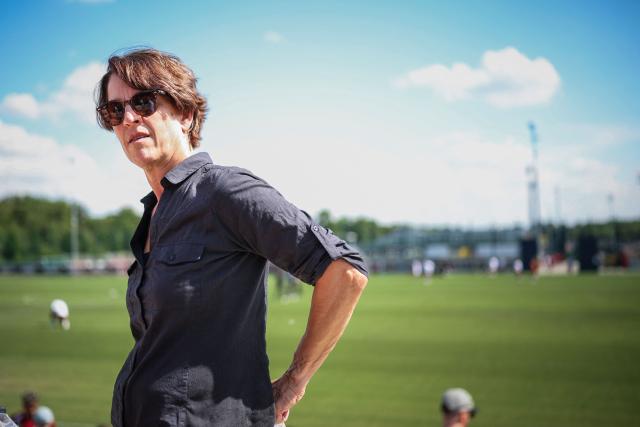 RB Leipzig CEO Tatjana Haenni is pictured during a training session at the training grounds of German first division Bundesliga football club RB Leipzig in Leipzig, eastern Germany on July 13, 2026. (Photo by Ronny HARTMANN / AFP)