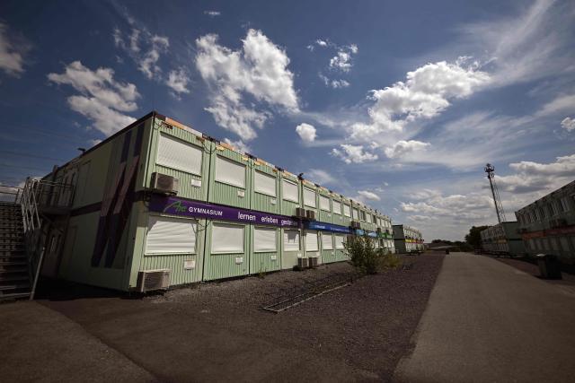 A photo shows the Are school to mark the fifth anniversary of the floods in Rhineland-Palatinate and North Rhine-Westphalia in Bad Neuenahr, western Germany on July 13, 2026, five years after the dramatic floods of July 14 and 15, 2021 in Rhineland-Palatinate and North Rhine-Westphalia. More than 180 people lost their lives in severe floods that pummelled western Germany in mid-July 2021, raising questions about whether enough was done to forewarn residents. (Photo by Ina FASSBENDER / AFP)