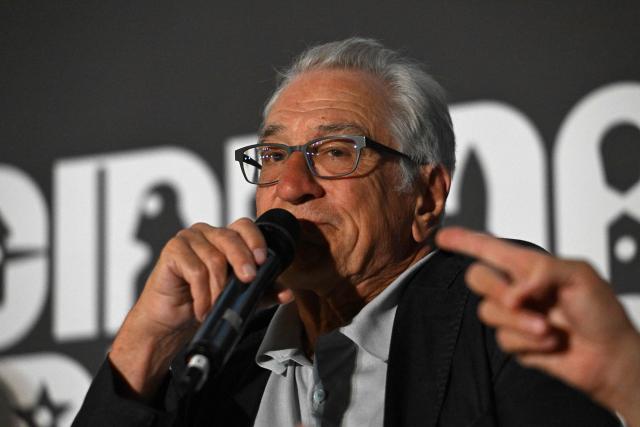 US actor Robert De Niro looks on as he presents the restoration of Bernardo Bertolucci's movie 'Novecento' (1900) to celebrate it's fiftieth anniversary as part of the 'Cinema in Piazza' festival in Rome on July 13, 2026. (Photo by Andreas SOLARO / AFP)