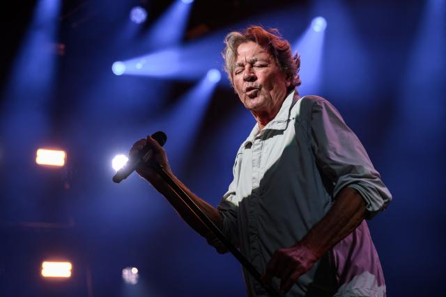 Ian Gillan, lead singer of the British rock band Deep Purple, performs during the 60th Montreux Jazz Festival in Montreux, Switzerland, on July 13, 2026. (Photo by Fabrice COFFRINI / AFP)