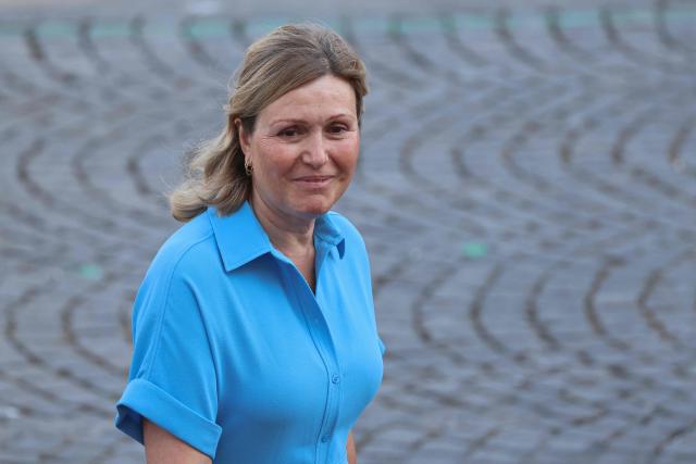 President of the French National Assembly Yael Braun-Pivet arrives for the annual Bastille Day military parade on the Champs-Elysees Avenue in Paris on July 14, 2026. (Photo by Ludovic MARIN / AFP)